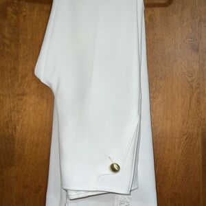 Trina Turk White Boynton Pants with Gold Accent